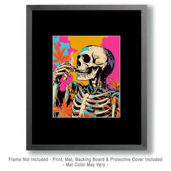 Pop Art Pot Head - Skull & Skeleton Art Prints - 8"x10" Art Print for 11"x14" Frame
