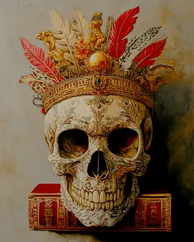 Ancient Chieftain - Skull & Skeleton Art Prints - 8"x10" Art Print for 11"x14" Frame
