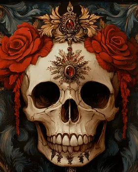Rose Deadhead - Skull & Skeleton Art Prints - 8"x10" Art Print for 11"x14" Frame