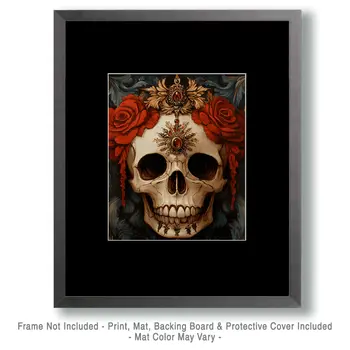Rose Deadhead - Skull & Skeleton Art Prints - 8"x10" Art Print for 11"x14" Frame
