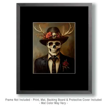 Old Buck - Skull & Skeleton Art Prints - 8"x10" Art Print for 11"x14" Frame