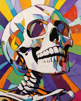 Pop Art Skull - Skull & Skeleton Art Prints - 8"x10" Art Print for 11"x14" Frame