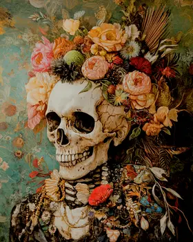 Late Bloomer - Skull & Skeleton Art Prints - 8"x10" Art Print for 11"x14" Frame