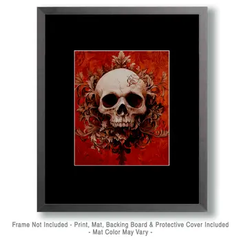 Old Red - Skull & Skeleton Art Prints - 8"x10" Art Print for 11"x14" Frame