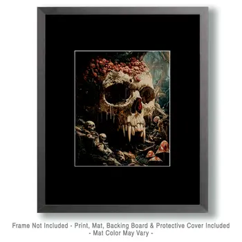 Cranium Abode - Skull & Skeleton Art Prints - 8"x10" Art Print for 11"x14" Frame