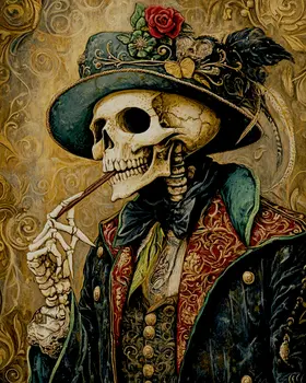 Aunty Bones - Skull & Skeleton Art Prints - 8"x10" Art Print for 11"x14" Frame