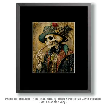 Aunty Bones - Skull & Skeleton Art Prints - 8"x10" Art Print for 11"x14" Frame