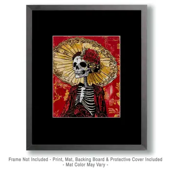 Parasol Patricia - Skull & Skeleton Art Prints - 8"x10" Art Print for 11"x14" Frame