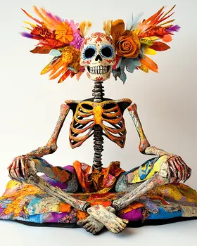 Long Meditation - Skull & Skeleton Art Prints - 8"x10" Art Print for 11"x14" Frame
