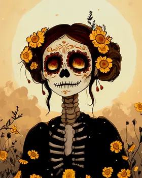 Sad Dead Sally - Skull & Skeleton Art Prints - 8"x10" Art Print for 11"x14" Frame