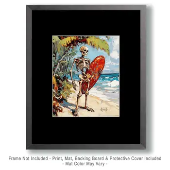 Old Wahine - Skull & Skeleton Art Prints - 8"x10" Art Print for 11"x14" Frame