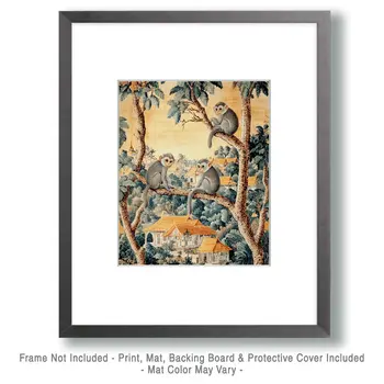 Monkeys #6 - Rattanakosin Style Wall Art Prints – 8″x10″ Artwork for 11″x14″ Frame