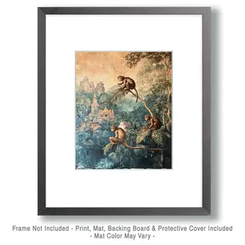 Monkeys #7 - Rattanakosin Style Wall Art Prints – 8″x10″ Artwork for 11″x14″ Frame