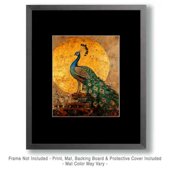 Peackock #3 - Rattanakosin Style Wall Art Prints – 8″x10″ Artwork for 11″x14″ Frame