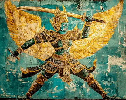 Warrior #2 - Rattanakosin Style Wall Art Prints – 8″x10″ Artwork for 11″x14″ Frame