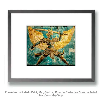 Warrior #2 - Rattanakosin Style Wall Art Prints – 8″x10″ Artwork for 11″x14″ Frame