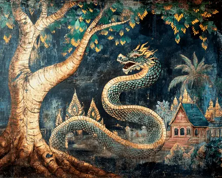 Dragon #1 - Rattanakosin Style Wall Art Prints – 8″x10″ Artwork for 11″x14″ Frame