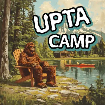 Bigfoot Upta Camp - Sasquatch Cryptid Art Prints - 8"x8" Art Print for 12"x12" Frame