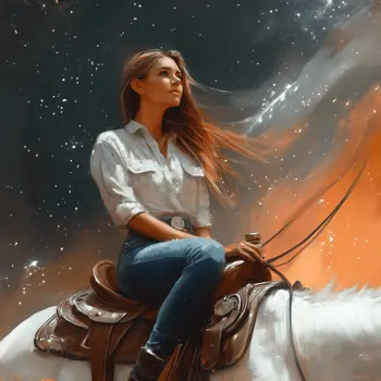 Cosmic Cowgirl  - Cowgirl Western Art Prints 8"x8" Artwork for 12"x12"  Frame