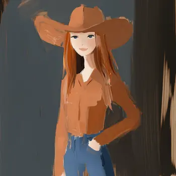Cowgirl High-Art  - Cowgirl Western Art Prints  8"x8" Artwork for 12"x12" Frame