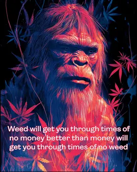 Bigfoot Psychedelic Wisdom – 8″x10″ Artwork for 11″x14″ Frame