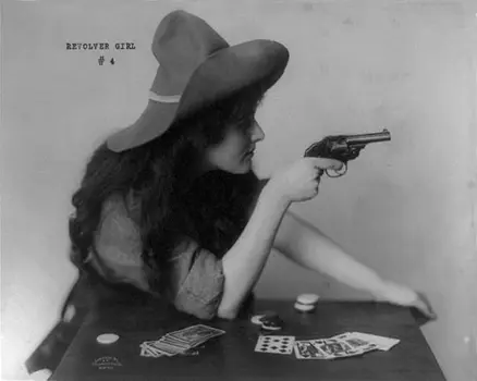 Revolver Girl #4 - Authentic Western Wall Art Prints – 8″x10″ Artwork for 11″x14″ Frame