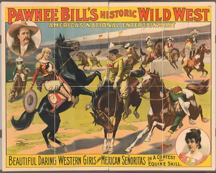 Pawnee Bill's Historic Wild West Show Poster - Authentic Western Wall Art Prints – 8″x10″ Artwork for 11″x14″ Frame