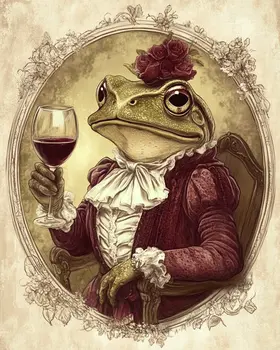 Ma Toad - Wine Wall Art Prints – 8″x10″ Artwork for 11″x14″ Frame