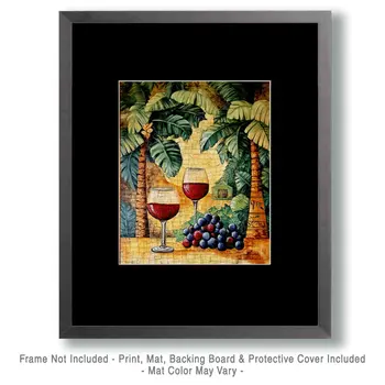 Island Wine - Wine Wall Art Prints – 8″x10″ Artwork for 11″x14″ Frame