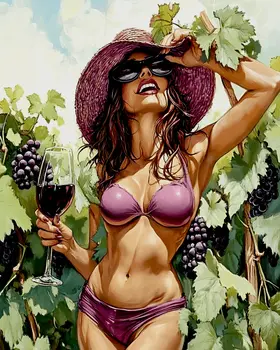 A Fine Wine Day - Wine Wall Art Prints – 8″x10″ Artwork for 11″x14″ Frame