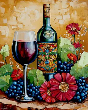 Desert Wine Still-Life - Wine Wall Art Prints – 8″x10″ Artwork for 11″x14″ Frame
