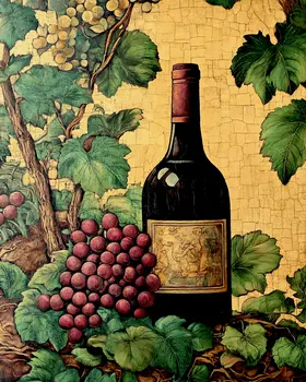 Vintage Wine Bottle Still-Life - Wine Wall Art Prints – 8″x10″ Artwork for 11″x14″ Frame