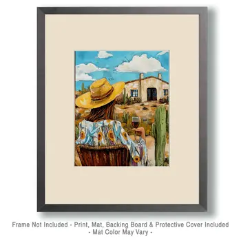 Fine Southwest Day for Wine  - Wine Wall Art Prints – 8″x10″ Artwork for 11″x14″ Frame