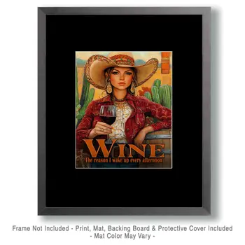 Afternoon Wine - Wine Wall Art Prints – 8″x10″ Artwork for 11″x14″ Frame