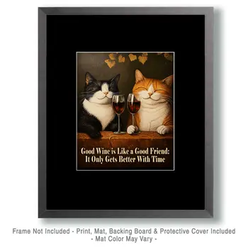 Good Wine - Wine Wall Art Prints – 8″x10″ Artwork for 11″x14″ Frame