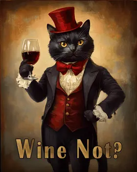 Wine Not - Wine Wall Art Prints – 8″x10″ Artwork for 11″x14″ Frame