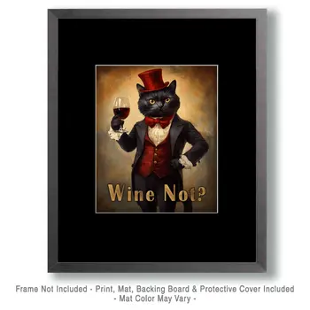 Wine Not - Wine Wall Art Prints – 8″x10″ Artwork for 11″x14″ Frame