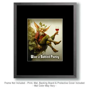 Wine is Bottled Poetry - Wine Wall Art Prints – 8″x10″ Artwork for 11″x14″ Frame