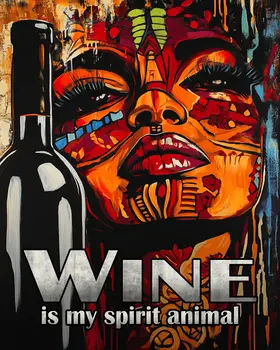 Spirit Animal - Wine Wall Art Prints – 8″x10″ Artwork for 11″x14″ Frame