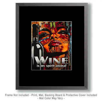 Spirit Animal - Wine Wall Art Prints – 8″x10″ Artwork for 11″x14″ Frame
