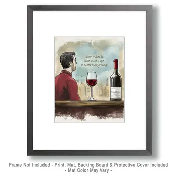 Duct Tape - Wine Wall Art Prints – 8″x10″ Artwork for 11″x14″ Frame