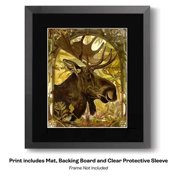 Tiger Portrait Art Nouveau  Art Print - Animal Kingdom Wall Art Prints in Art Nouveau Style – 8″x10″ Artwork for 11″x14″ Frame