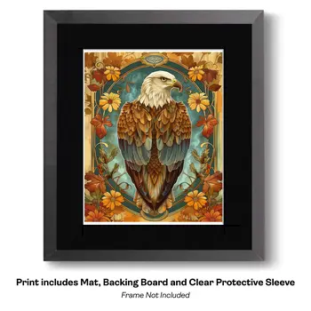 Tiger Portrait Art Nouveau  Art Print - Animal Kingdom Wall Art Prints in Art Nouveau Style – 8″x10″ Artwork for 11″x14″ Frame