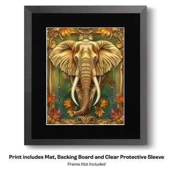 Tiger Portrait Art Nouveau  Art Print - Animal Kingdom Wall Art Prints in Art Nouveau Style – 8″x10″ Artwork for 11″x14″ Frame