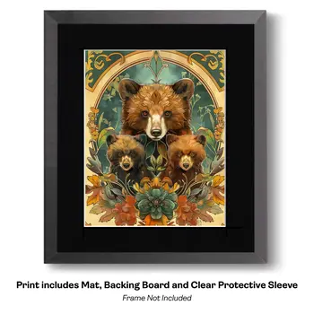 Eagle Art Nouveau Perched - Animal Kingdom Wall Art Prints in Art Nouveau Style – 8″x10″ Artwork for 11″x14″ Frame