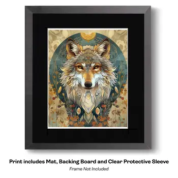 Tiger Portrait Art Nouveau  Art Print - Animal Kingdom Wall Art Prints in Art Nouveau Style – 8″x10″ Artwork for 11″x14″ Frame