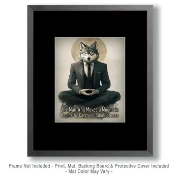 Moev a Mountain - Animals in Business Art Prints - 8"x10" Artwork for 11"x14" Frame