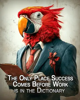 Success Comes First - Animals in Business Art Prints - 8"x10" Artwork for 11"x14" Frame