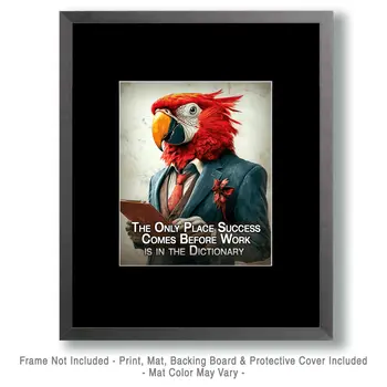Success Comes First - Animals in Business Art Prints - 8"x10" Artwork for 11"x14" Frame