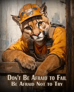 Afraid to Fail - Animals in Business Art Prints - 8"x10" Artwork for 11"x14" Frame